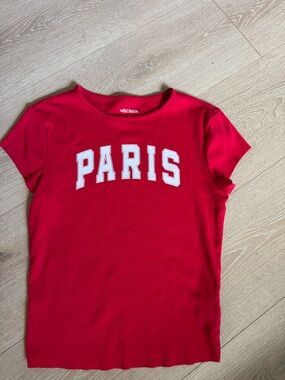 wild fable Red Tee with White PARIS Graphic